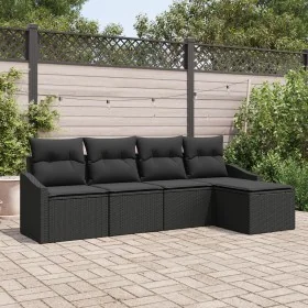 Set de Sofá de Jardín 5 Piezas Negro Ratán, cojines de poliéster von , Outdoor-Sofas - Ref: Foro24-3346683, Preis: 301,92 €, ...
