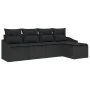 Set de Sofá de Jardín 5 Piezas Negro Ratán, cojines de poliéster von , Outdoor-Sofas - Ref: Foro24-3346683, Preis: 301,92 €, ...