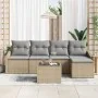 Conjunto de Sofá de Jardín de 6 Piezas con Cojines de Ratán Polimérico Negro by , Outdoor sofas - Ref: Foro24-3346690, Price:...