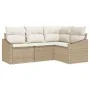 Conjunto de Sofá de Jardín de 4 Piezas con Cojines Beige Poliéster | Foro24.es | Tu tienda online para hogar, jardín y más Foro24.es