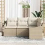 Conjunto de Sofá de Jardín de 4 Piezas con Cojines Beige Poliéster | Foro24.es | Tu tienda online para hogar, jardín y más Foro24.es