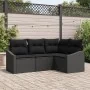 Juego de Sofá de Jardín Conjunto de 4 Negro Ratán, Poliéster, Acero by , Outdoor sofas - Ref: Foro24-3346703, Price: 297,50 €...