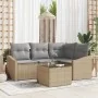 Conjunto de Sofá de Jardín de 5 Piezas con Cojines Negros de Ratán Poliester by , Outdoor sofas - Ref: Foro24-3346710, Price:...