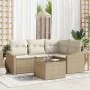 Conjunto de Sofá de Jardín de 5 Piezas con Cojines de Ratán Beige | Foro24.es | Tu tienda online para hogar, jardín y más Foro24.es