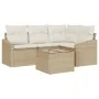 Conjunto de Sofá de Jardín de 5 Piezas con Cojines de Ratán Beige | Foro24.es | Tu tienda online para hogar, jardín y más Foro24.es