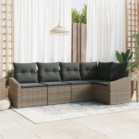 Set de Sofá de Jardín de 5 Piezas con Cojines en