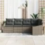 Set de Sofá de Jardín de 5 Piezas con Cojines en Gris de Ratán Sintético | Foro24.es | Tu tienda online para hogar, jardín y más Foro24.es