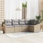 Juego de Sofá de Jardín de 5 Piezas con Cojines Beige Ratán Sintético von , Outdoor-Sofas - Ref: Foro24-3346720, Preis: 338,7...