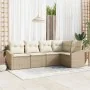 Conjunto de Sofá de Jardín de 5 Piezas con Cojines Beige Ratán | Foro24.es | Tu tienda online para hogar, jardín y más Foro24.es