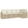 Conjunto de Sofá de Jardín de 5 Piezas con Cojines Beige Ratán | Foro24.es | Tu tienda online para hogar, jardín y más Foro24.es