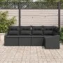 Set de sofá de jardín de 5 piezas con cojines Negro Poliratán by , Outdoor sofas - Ref: Foro24-3346723, Price: 348,43 €, Disc...
