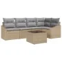 Conjunto de Sofá de Jardín de 6 Piezas con Cojines Negros de Ratán Poliéster von , Outdoor-Sofas - Ref: Foro24-3346730, Preis...