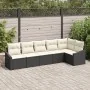 Juego de Sofás de Jardín de 6 Piezas con Cojines Ratán Poliéster Negro | Foro24.es | Tu tienda online para hogar, jardín y más Foro24.es