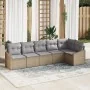 Juego de Sofá de Jardín de 6 Piezas con Cojines Beige de Ratán Sintético by , Outdoor sofas - Ref: Foro24-3346740, Price: 398...