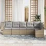 Juego de Sofá de Jardín de 6 Piezas con Cojines Beige de Ratán Sintético by , Outdoor sofas - Ref: Foro24-3346740, Price: 398...