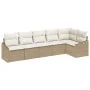 Conjunto de Sofá de Jardín de 6 Piezas con Cojines Beige Ratán Sintético | Foro24.es | Tu tienda online para hogar, jardín y más Foro24.es