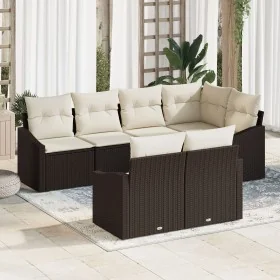 Conjunto de sofá de jardín de 7 piezas con