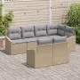 Juego de Sofás de Jardín de 7 piezas con Cojines Beige Ratán Poliéster by , Outdoor sofas - Ref: Foro24-3346760, Price: 498,7...