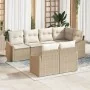 Conjunto de Sofá de Jardín de 7 Piezas con Cojines Beige Poliratán | Foro24.es | Tu tienda online para hogar, jardín y más Foro24.es