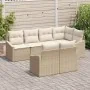 Conjunto de Sofá de Jardín de 7 Piezas con Cojines Beige Poliratán | Foro24.es | Tu tienda online para hogar, jardín y más Foro24.es