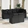 Set de Sofás de Jardín de 7 Piezas con Cojines Negro Ratán Poliéster | Foro24.es | Tu tienda online para hogar, jardín y más Foro24.es