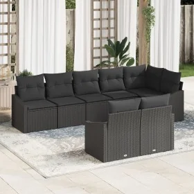 Conjunto de Sofás de Jardín Conjunto de 8 Negro