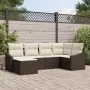 Set de Sofá de Jardín de 6 Piezas con Cojines Marrón Poliratán | Foro24.es | Tu tienda online para hogar, jardín y más Foro24.es