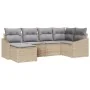 Juego de sofá de jardín de 6 piezas con cojines Beige Ratán sintético by , Outdoor sofas - Ref: Foro24-3346790, Price: 382,36...