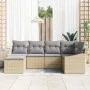 Juego de sofá de jardín de 6 piezas con cojines Beige Ratán sintético by , Outdoor sofas - Ref: Foro24-3346790, Price: 382,36...