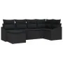 Juego de Sofá de Jardín de 6 Piezas con Cojines Negro Ratán Poliéster von , Outdoor-Sofas - Ref: Foro24-3346793, Preis: 393,3...