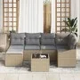 Conjunto de sofá de jardín de 7 piezas con cojines Ratán sintético negro by , Outdoor sofas - Ref: Foro24-3346800, Price: 438...
