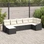 Juego de Sofá de Jardín de 7 Piezas con Cojines Negros de Ratán Sintético | Foro24.es | Tu tienda online para hogar, jardín y más Foro24.es
