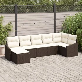 Conjunto de sofá de jardín de 7 piezas con