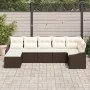 Conjunto de sofá de jardín de 7 piezas con cojines en ratán polivalente marrón | Foro24.es | Tu tienda online para hogar, jardín y más Foro24.es