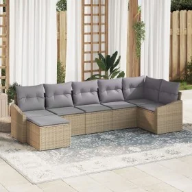 Conjunto de Sofá de Jardín de 7 Piezas con Cojines Beige Poliratán by , Outdoor sofas - Ref: Foro24-3346810, Price: 443,71 €,...