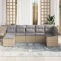 Conjunto de Sofá de Jardín de 7 Piezas con Cojines Beige Poliratán by , Outdoor sofas - Ref: Foro24-3346810, Price: 443,71 €,...
