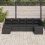 Juego de Sofá de Jardín de 7 Piezas con Cojines Negro Ratán Sintético by , Outdoor sofas - Ref: Foro24-3346813, Price: 458,55...