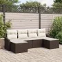 Conjunto de Sofá de Jardín de 6 Piezas con Cojines Marrón Poliratán | Foro24.es | Tu tienda online para hogar, jardín y más Foro24.es
