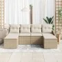 Juego de Sofá de Jardín de 6 piezas con cojines Beige Polirratán | Foro24.es | Tu tienda online para hogar, jardín y más Foro24.es