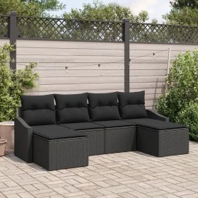 Conjunto de Sofá de Jardín Set de 6 Negro Poliratán by , Outdoor sofas - Ref: Foro24-3346833, Price: 345,19 €, Discount: %