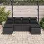 Conjunto de Sofá de Jardín Set de 6 Negro Poliratán by , Outdoor sofas - Ref: Foro24-3346833, Price: 345,19 €, Discount: %