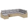 Conjunto de Sofá de Jardín de 8 Piezas con Cojines Beige de Ratán Poliéster by , Outdoor sofas - Ref: Foro24-3346840, Price: ...