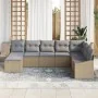 Conjunto de Sofá de Jardín de 8 Piezas con Cojines Beige de Ratán Poliéster by , Outdoor sofas - Ref: Foro24-3346840, Price: ...