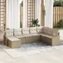 Conjunto de Sofá de Jardín de 8 Piezas con Cojines Beige Poliratán | Foro24.es | Tu tienda online para hogar, jardín y más Foro24.es