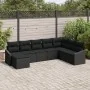 Juego de Sofá de Jardín Set de 8 Negro Polirratán, Acero, Tela by , Outdoor sofas - Ref: Foro24-3346843, Price: 511,13 €, Dis...