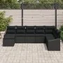 Juego de Sofá de Jardín Set de 8 Negro Polirratán, Acero, Tela by , Outdoor sofas - Ref: Foro24-3346843, Price: 511,13 €, Dis...