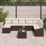 Set de Sofá de Jardín de 8 Piezas con Cojines Gris de Ratán Sintético | Foro24.es | Tu tienda online para hogar, jardín y más Foro24.es