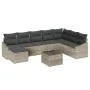 Conjunto de Sofás de Jardín de 9 Piezas con Cojines Gris Ratán Sintético de , Sofás de exterior - Ref: Foro24-3346852, Precio...