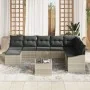 Conjunto de Sofás de Jardín de 9 Piezas con Cojines Gris Ratán Sintético de , Sofás de exterior - Ref: Foro24-3346852, Precio...