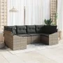 Conjunto de Sofá de Jardín de 6 Piezas con Cojines Gris Poliratán | Foro24.es | Tu tienda online para hogar, jardín y más Foro24.es